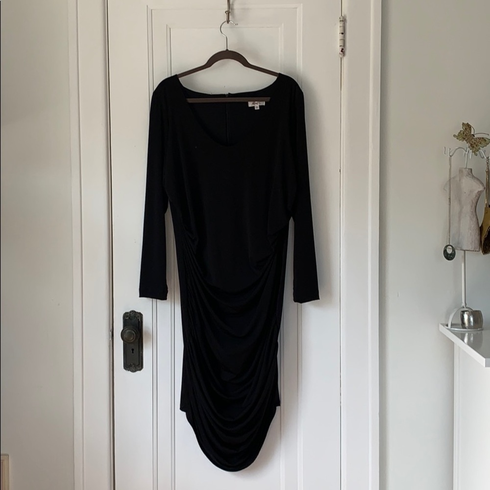 Monif C Plus Size Long Sleeve Ruched Dress